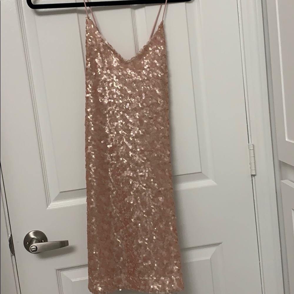 Urban Outfitters pink sequin dress